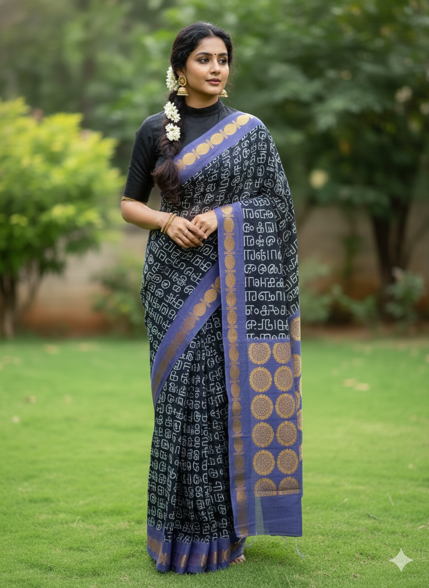 SJ020 TAMIL LETTERS SAREE
