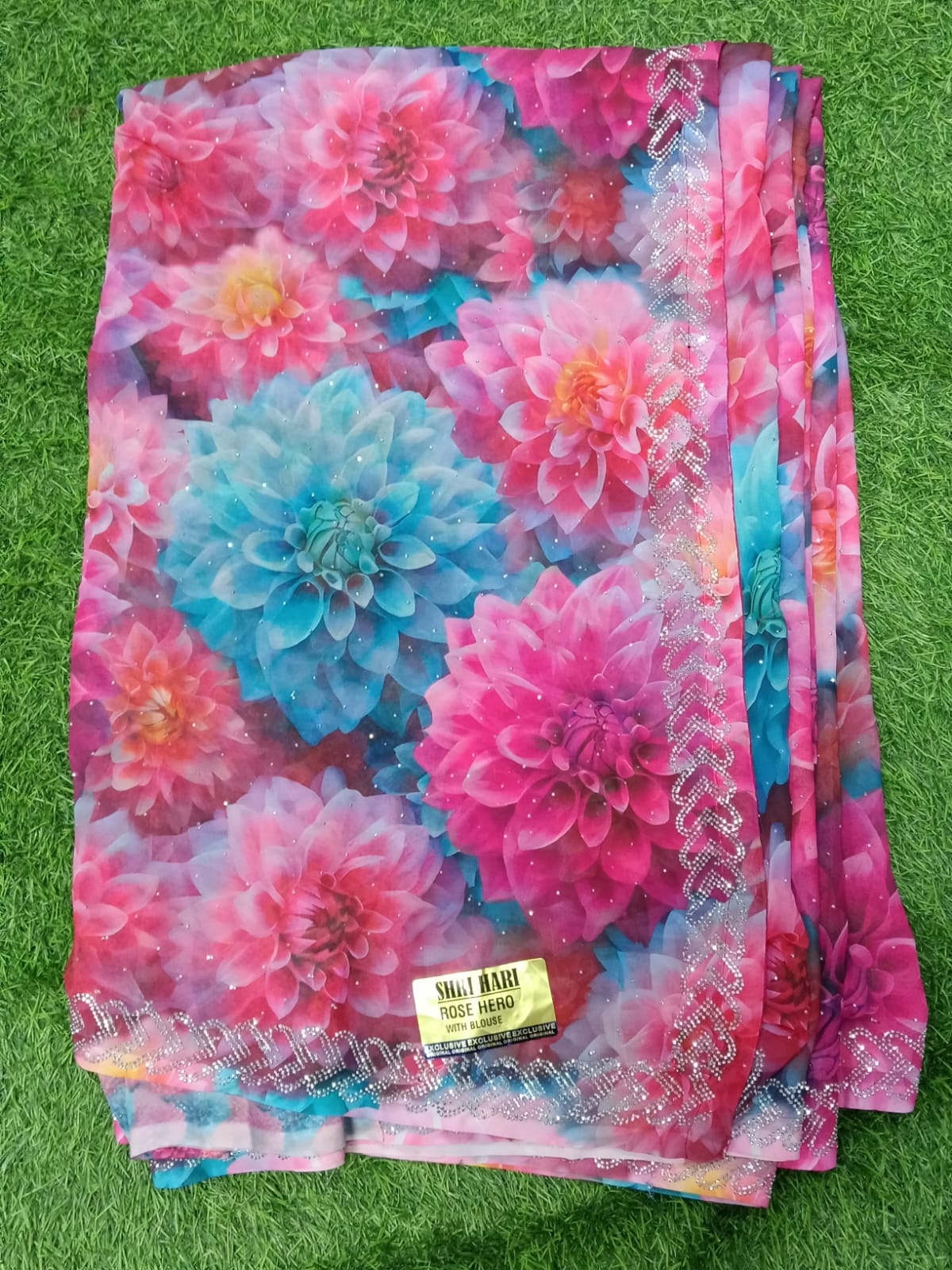 SJ080 DERY FLOWER SAREE FULLY DIGITAL PRINT