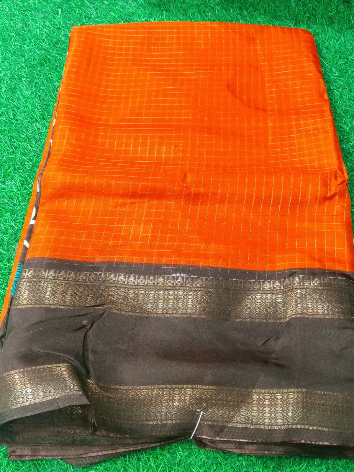 SJ130 DOLO SILK SAREE WITH CHECKED PATERN