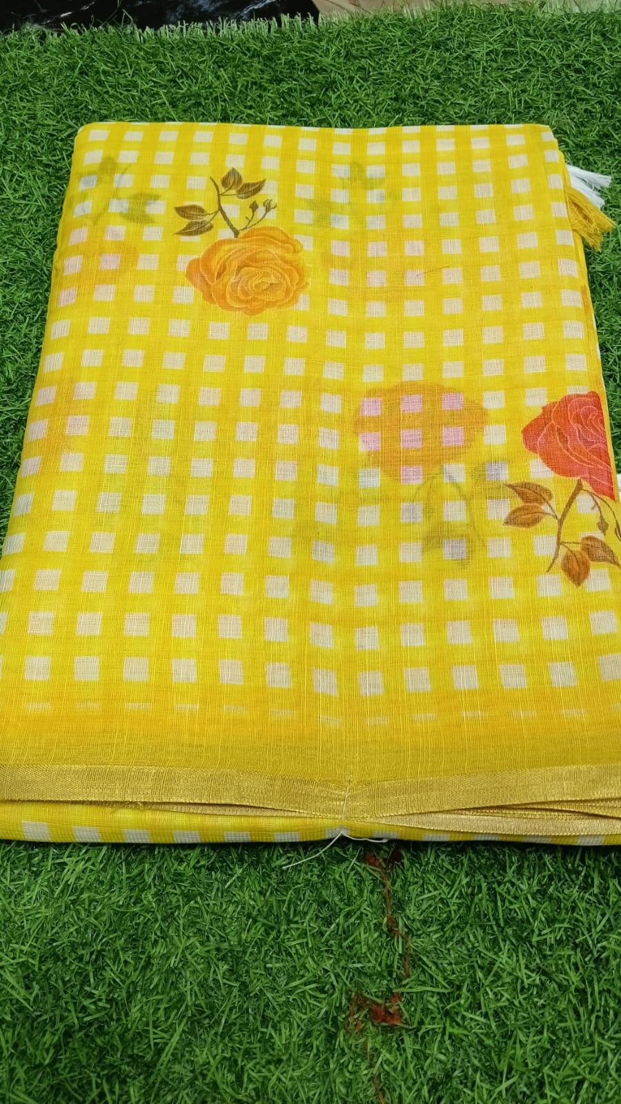 SJ 126 LENIN COTTON CHECKED SAREE