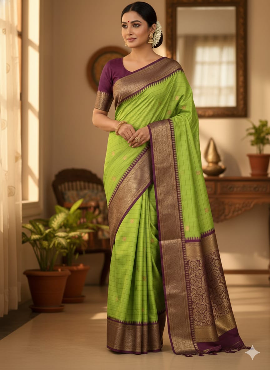 SJ051 KALYANI CHECKED SAREE