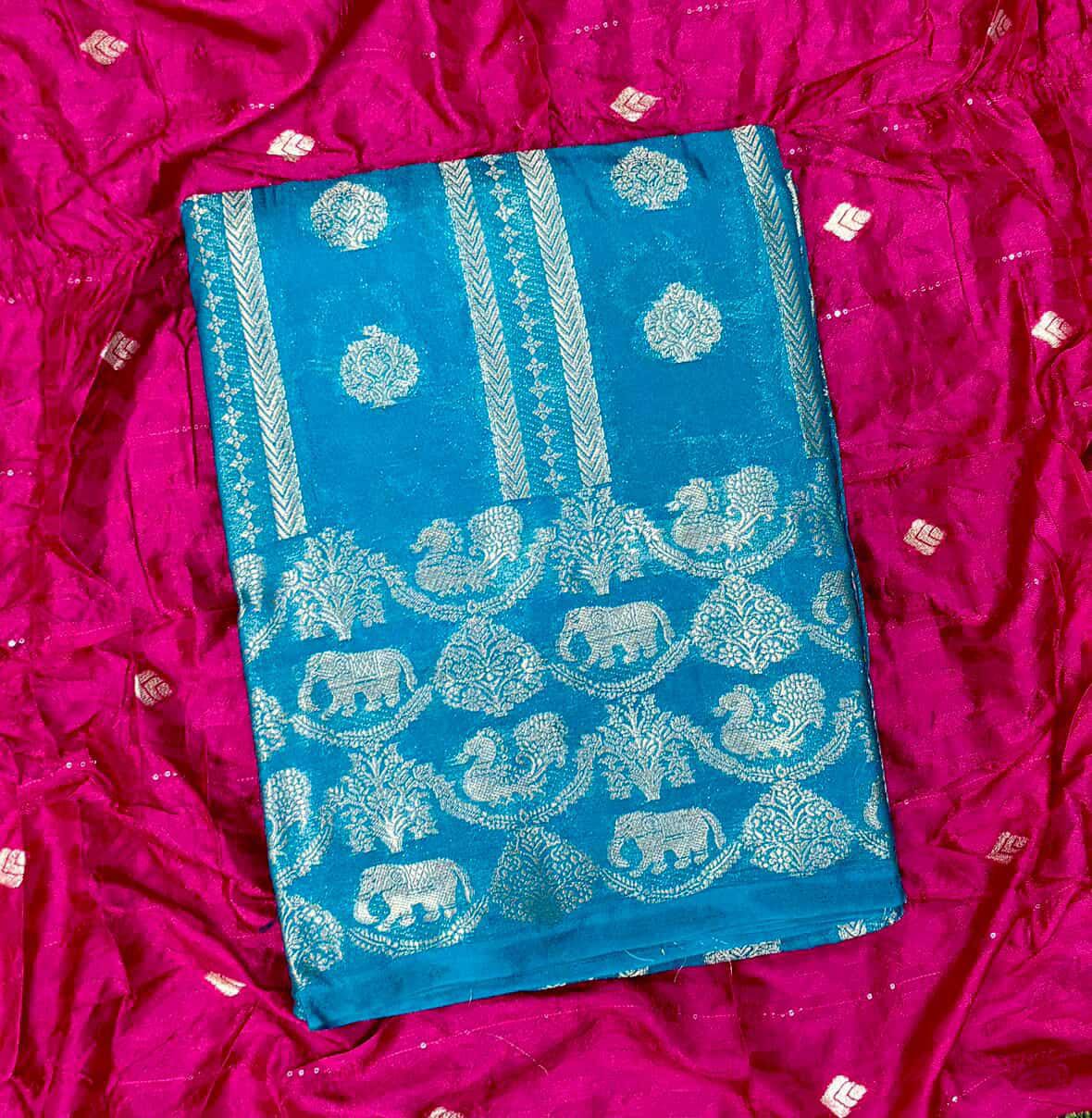 SJ035 ZARI WORK BANARASI SIK WITH ELEPHANT DESIGN