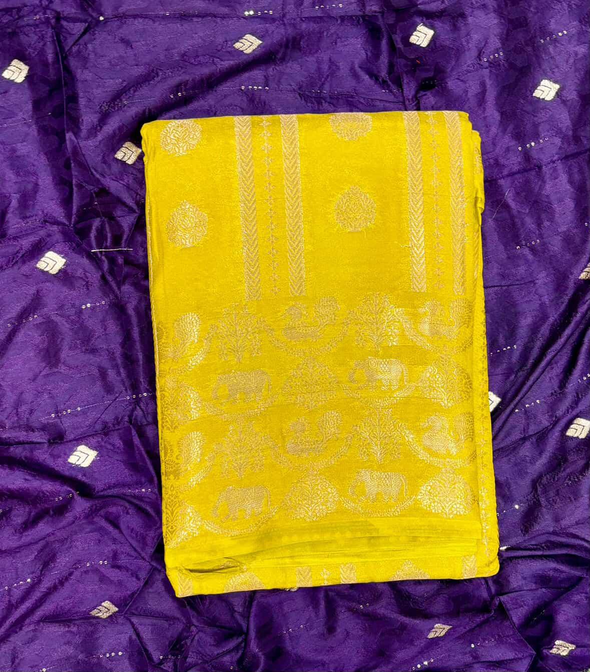 SJ035 ZARI WORK BANARASI SIK WITH ELEPHANT DESIGN