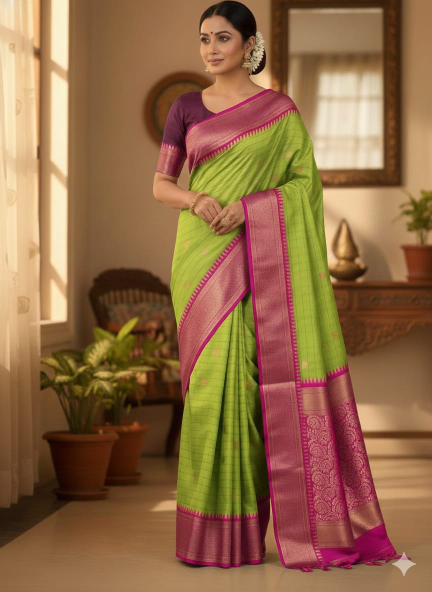 SJ051 KALYANI CHECKED SAREE