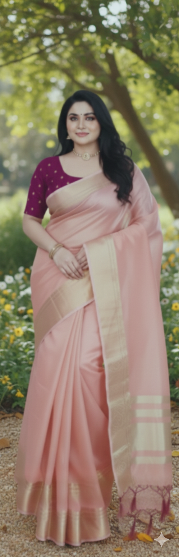 SJ013 EXCLUSIVE ROSEGOLD SAREE WITH BLOUSE