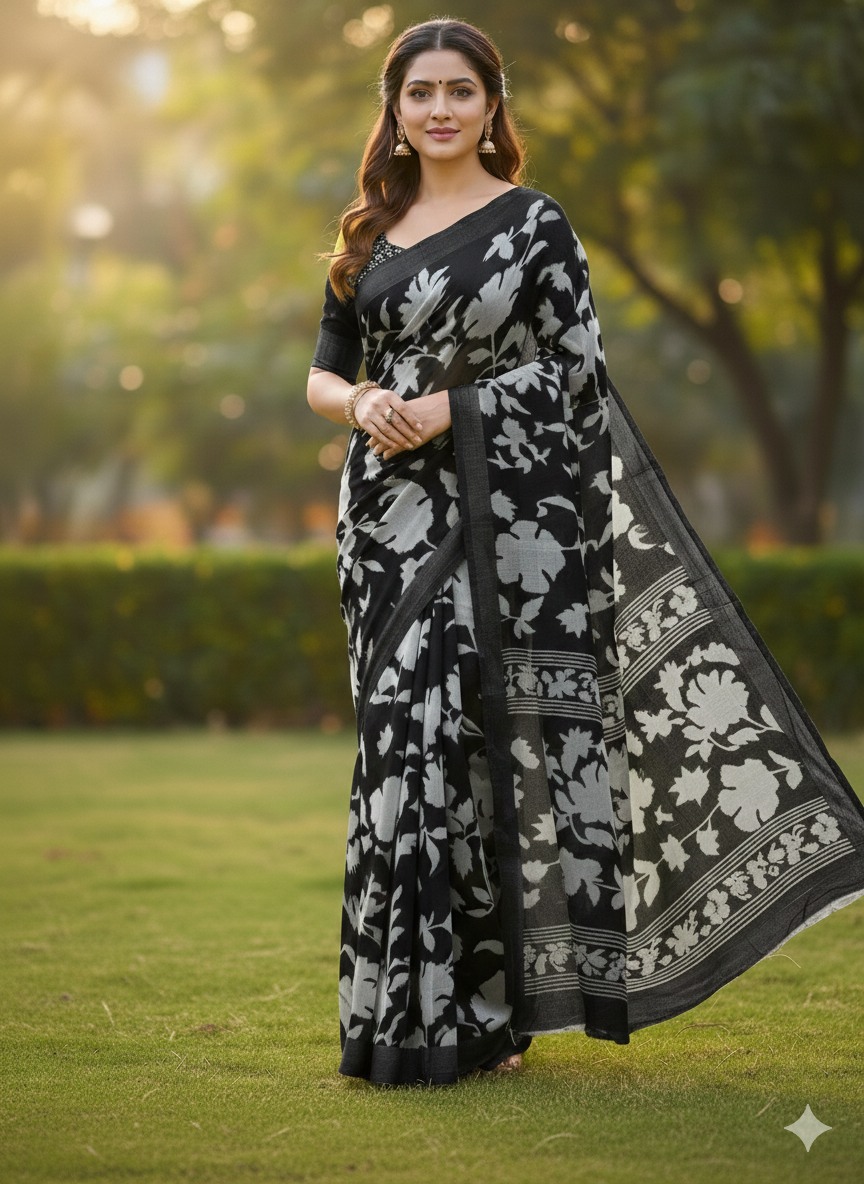 SJ018 SATIN PATTA SAREE SOFT CLOTH