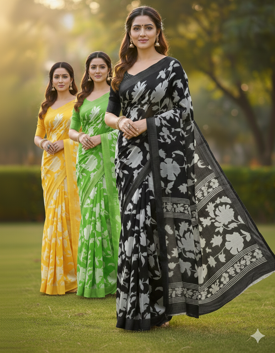 SJ018 SATIN PATTA SAREE SOFT CLOTH