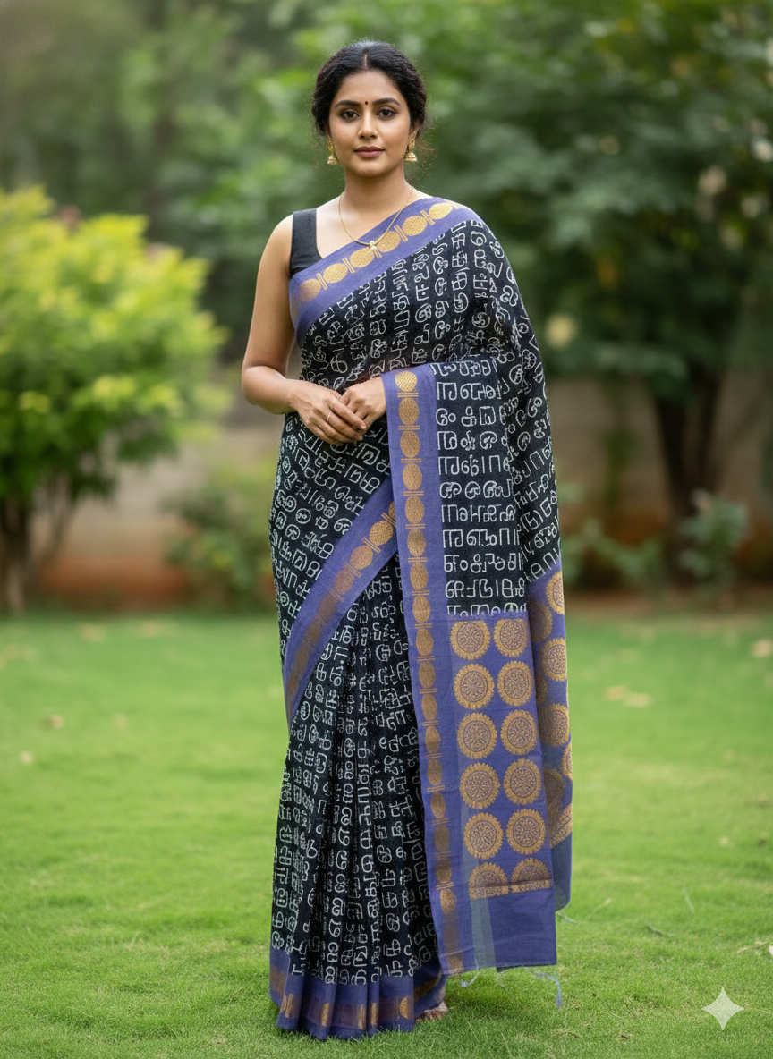 SJ020 TAMIL LETTERS SAREE
