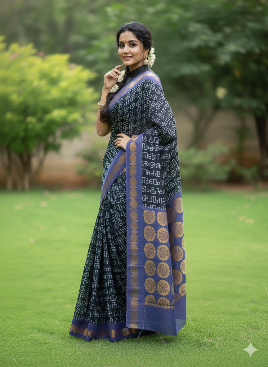 SJ020 TAMIL LETTERS SAREE