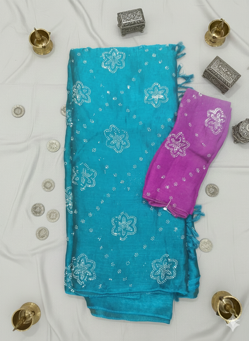 SJ024 SPACE SILK WITH STONE WORK SAREE