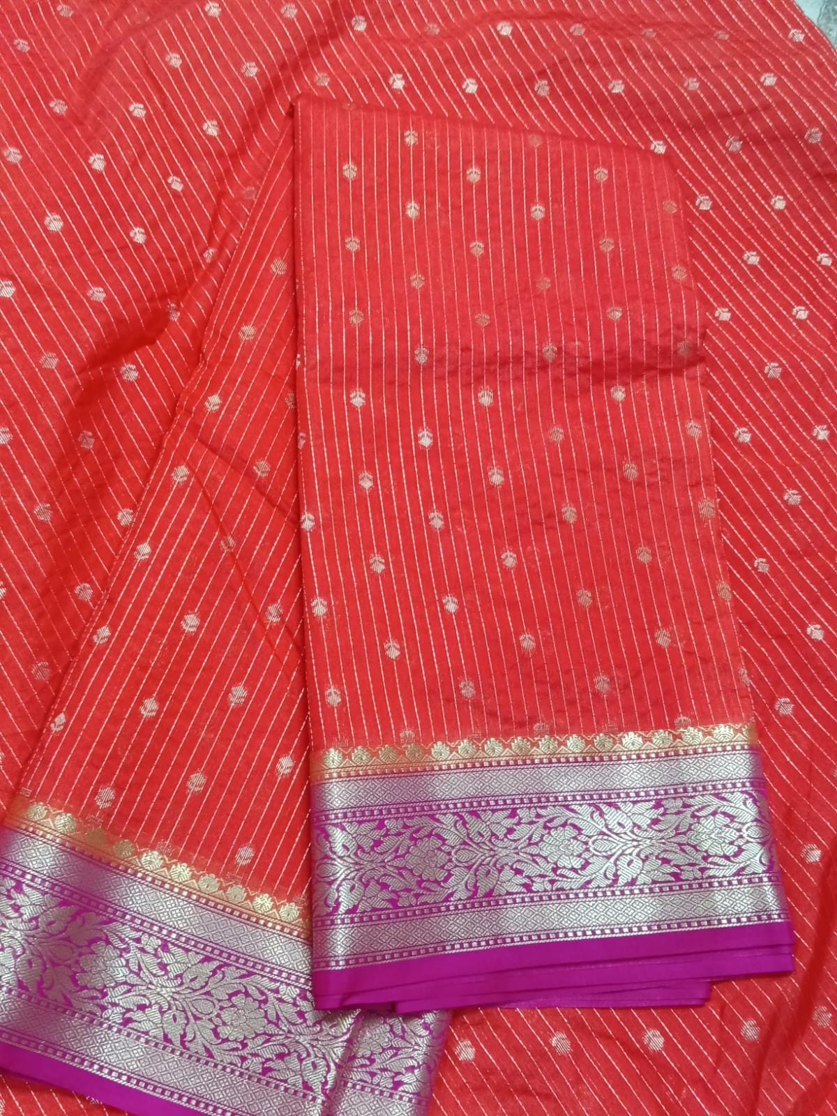 SJ059 ORANGE WITH PINK SAREE