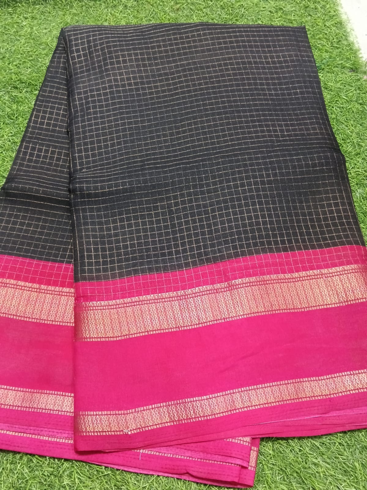 SJ091 ZARI CHECKED PATTERN