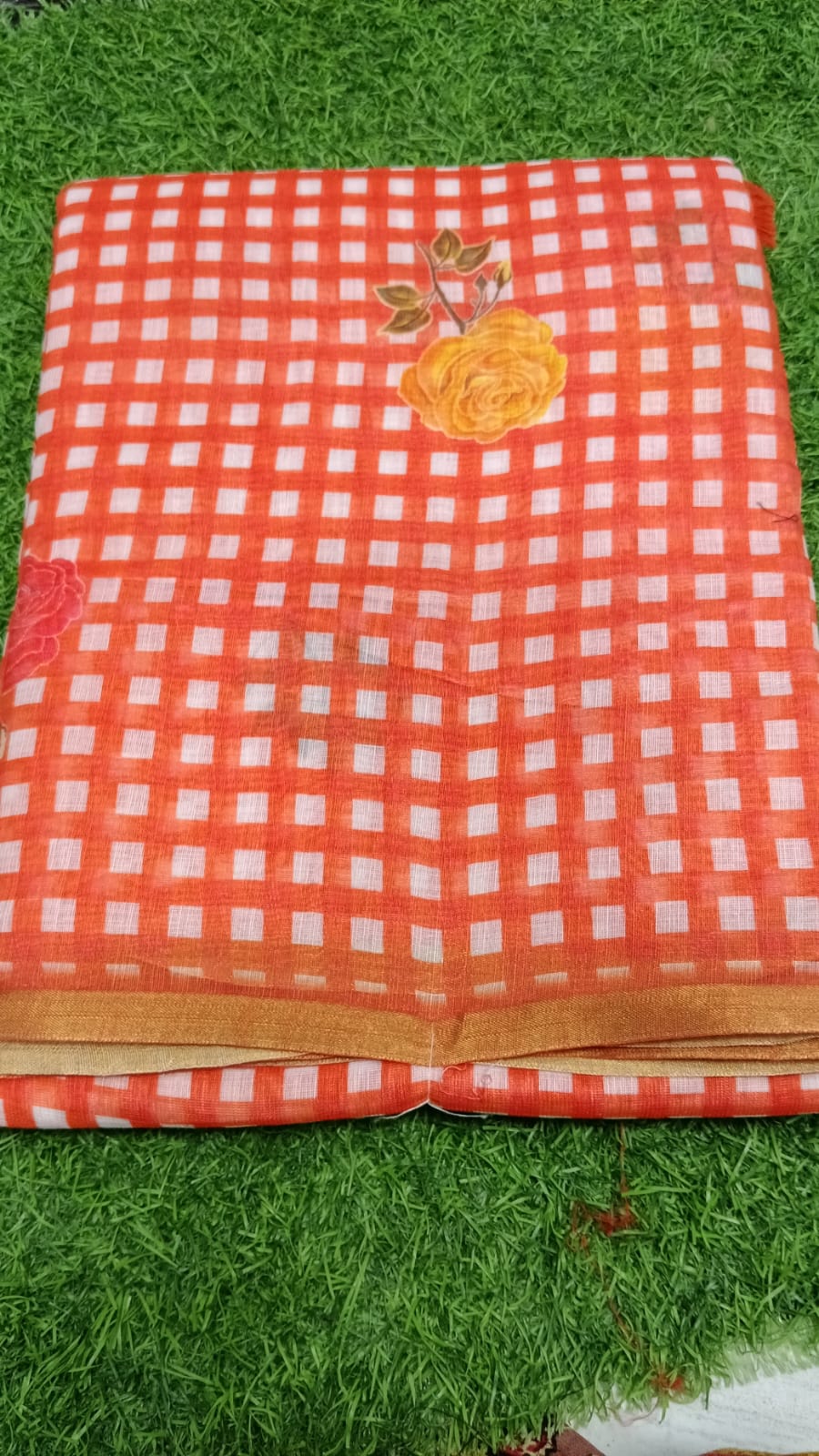 SJ 126 LENIN COTTON CHECKED SAREE