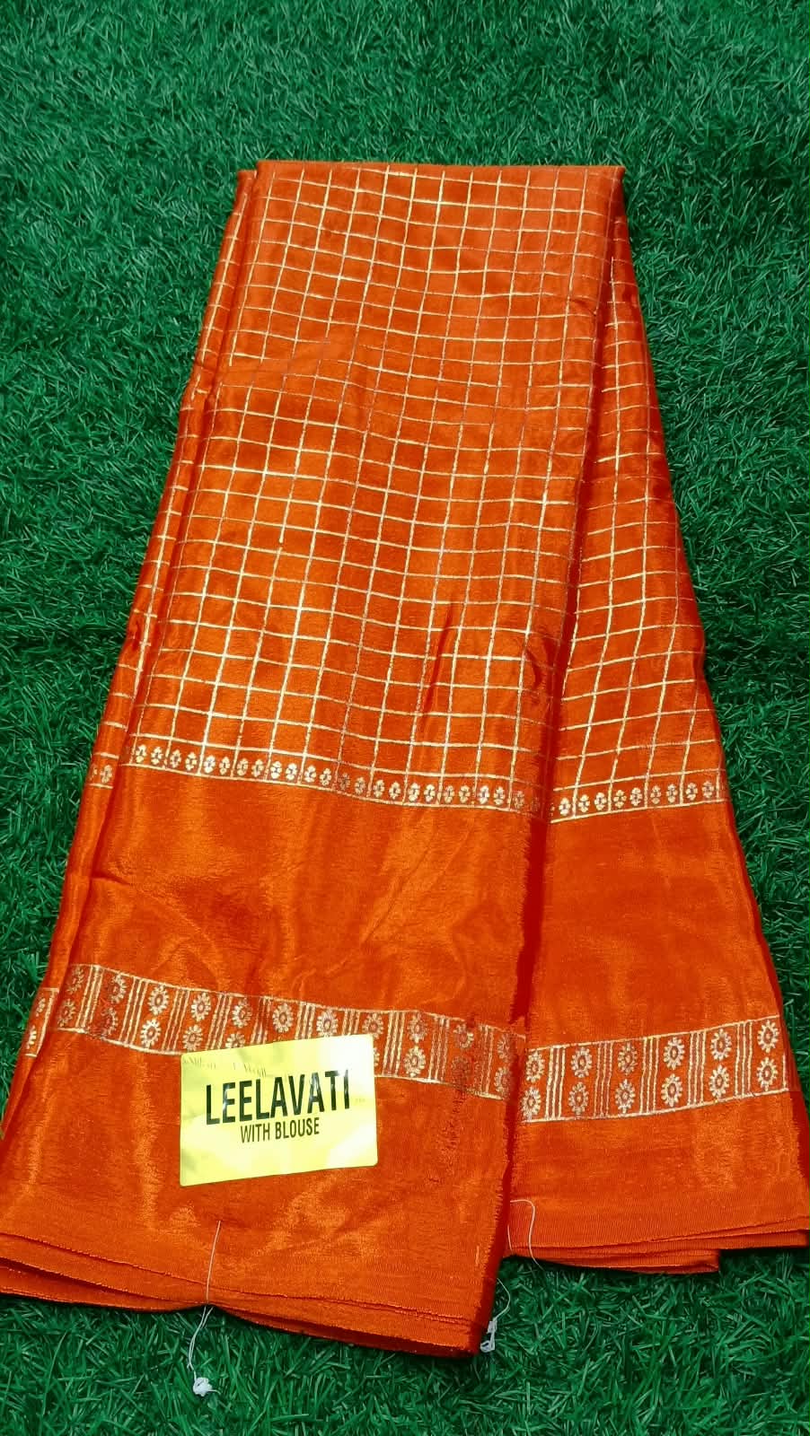 SJ135CHECKED PATTERN GRAP SILK SAREE WITH ZARI PATTERN