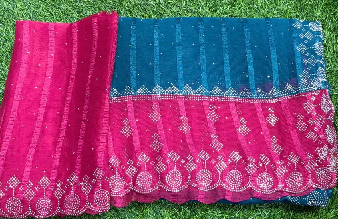 SJ012 ELEGANT STONE WORK SAREE