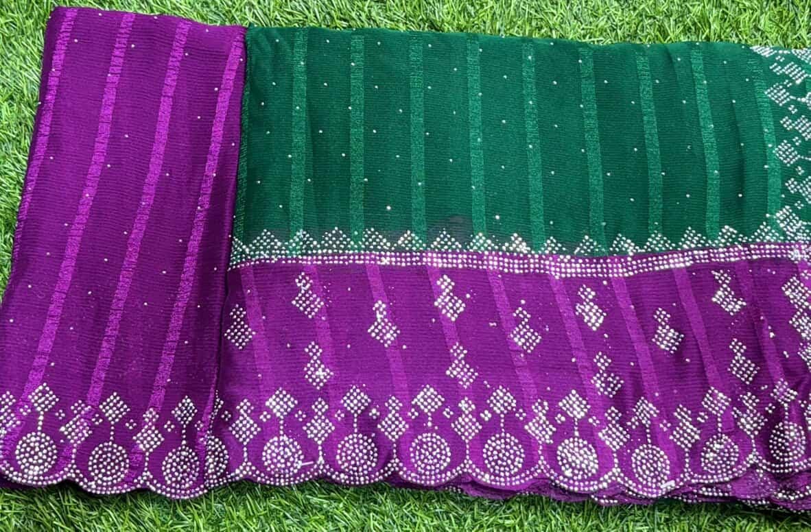 SJ012 ELEGANT STONE WORK SAREE