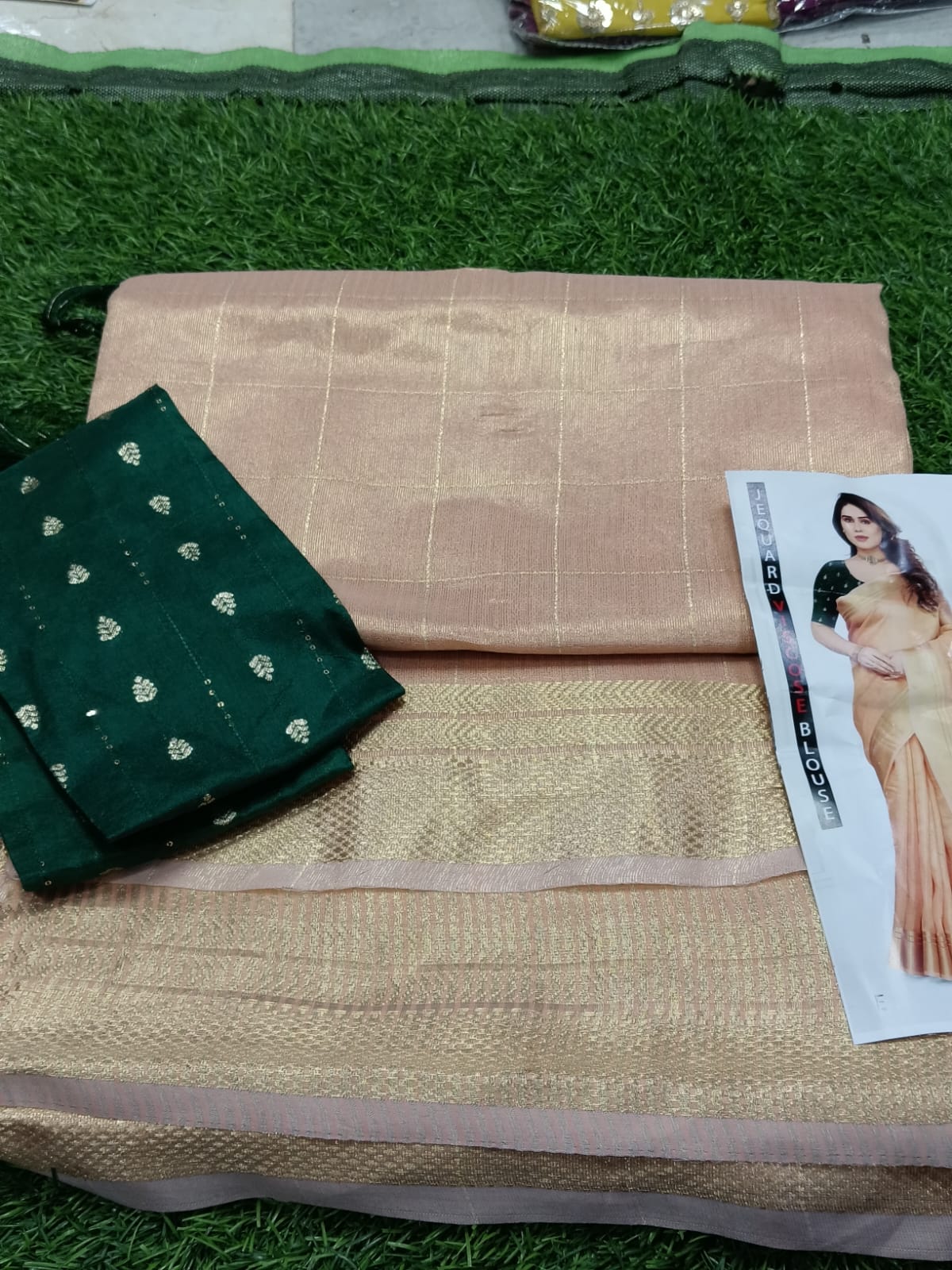 SJ013 EXCLUSIVE ROSEGOLD SAREE WITH BLOUSE