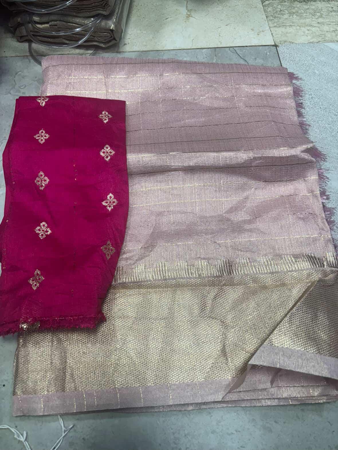 SJ013 EXCLUSIVE ROSEGOLD SAREE WITH BLOUSE