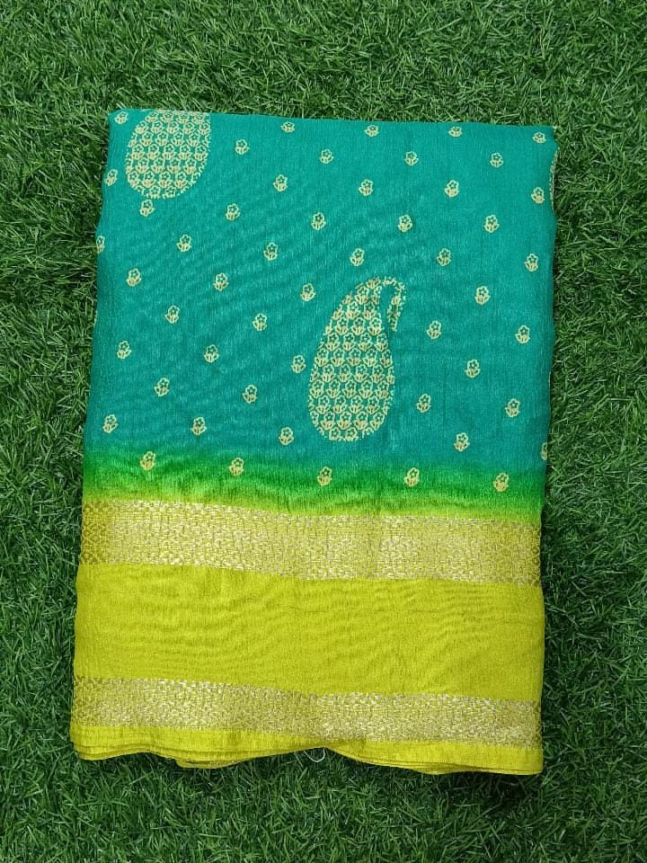 SJ017 CRUSHED GORGETTE WITH RETTA PATTA BODRER