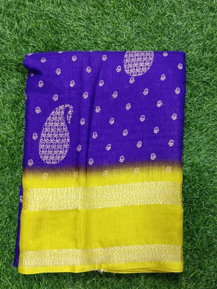 SJ017 CRUSHED GORGETTE WITH RETTA PATTA BODRER