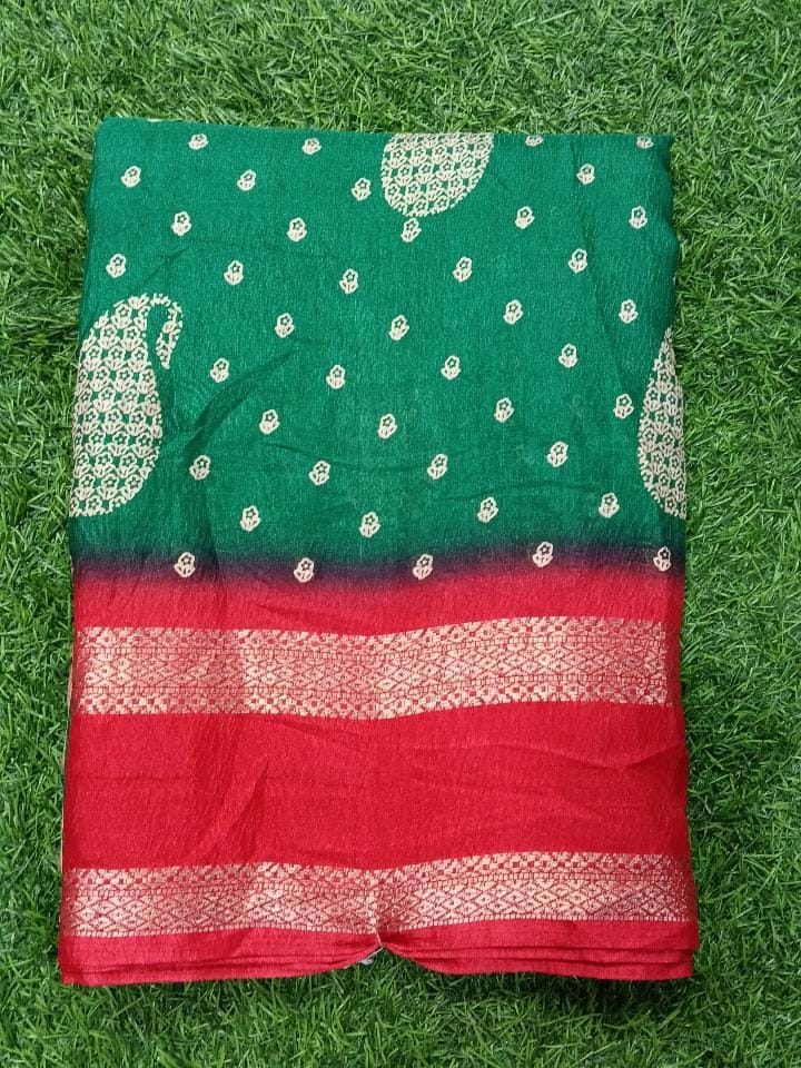 SJ017 CRUSHED GORGETTE WITH RETTA PATTA BODRER