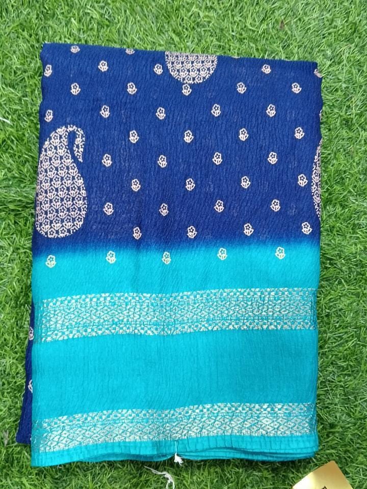 SJ017 CRUSHED GORGETTE WITH RETTA PATTA BODRER