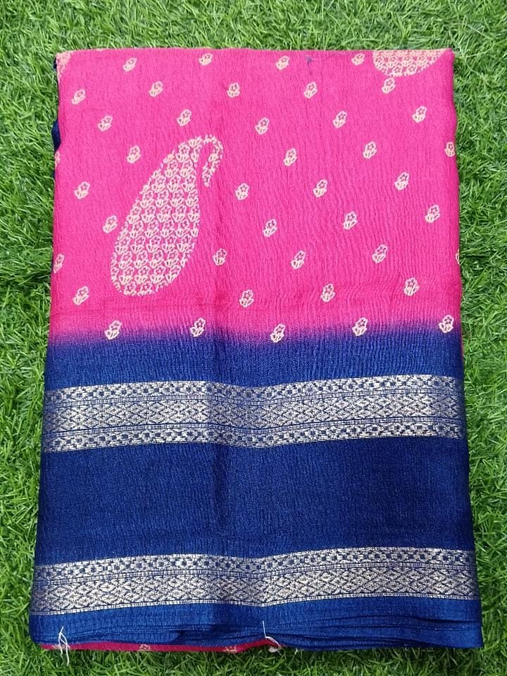 SJ017 CRUSHED GORGETTE WITH RETTA PATTA BODRER