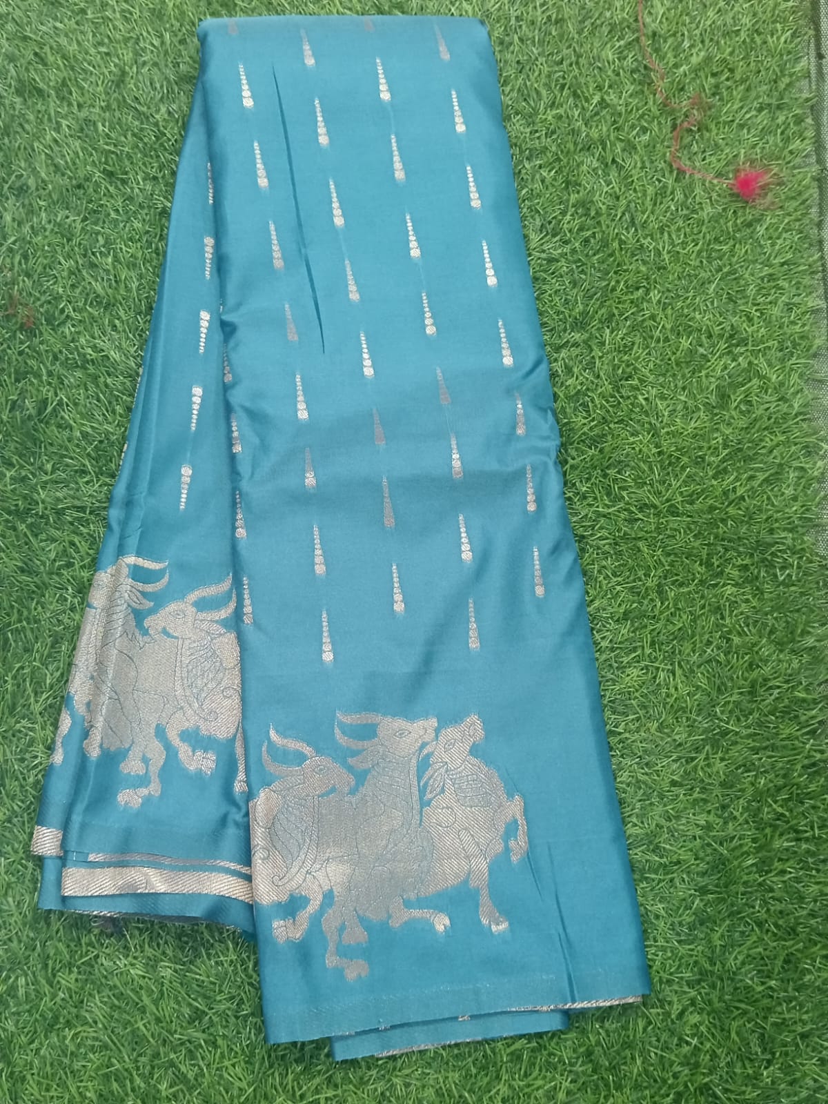 SJ019 MULBERY SILK BULL COW ZARI PRINT