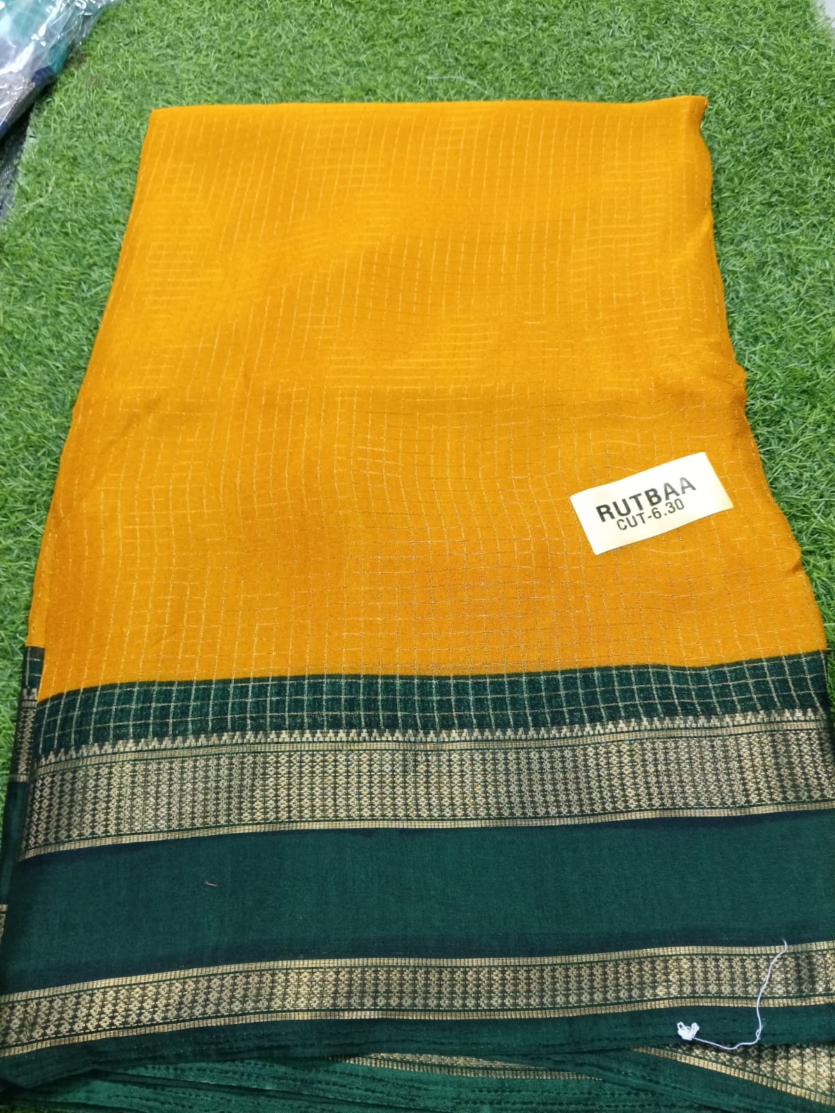 SJ064 ZARI KATTAM GAP BORDER DOLA SILK SAREE