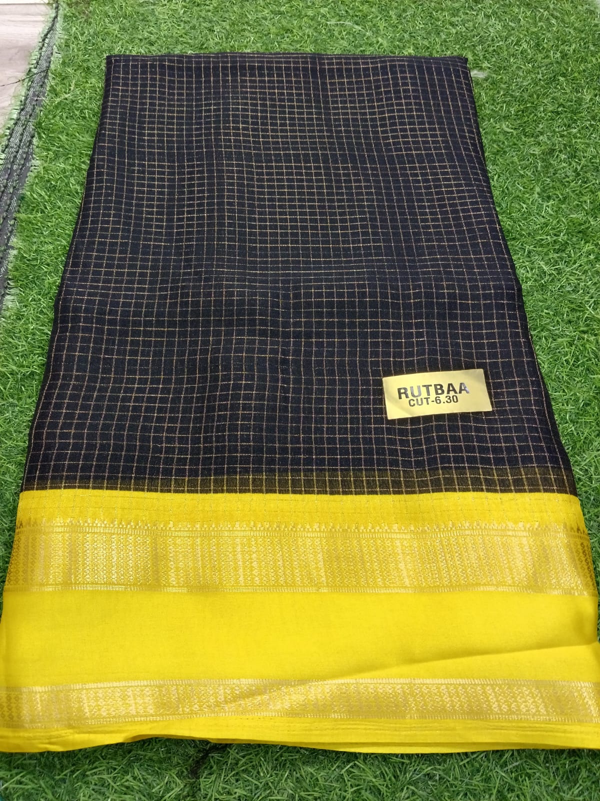 SJ064 ZARI KATTAM GAP BORDER DOLA SILK SAREE