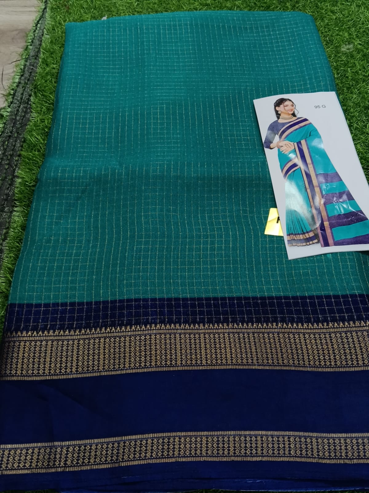 SJ064 ZARI KATTAM GAP BORDER DOLA SILK SAREE