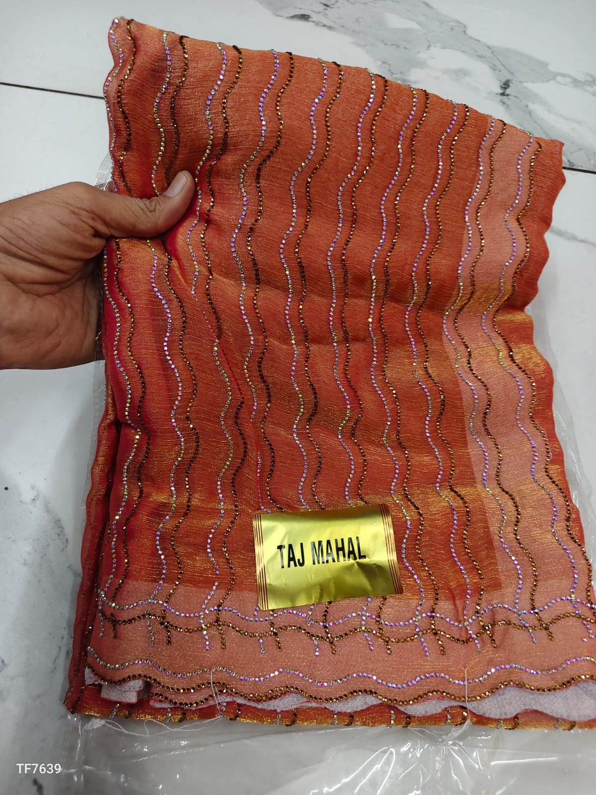 SJ066 STONE WORK  SPAY SILK SAREE