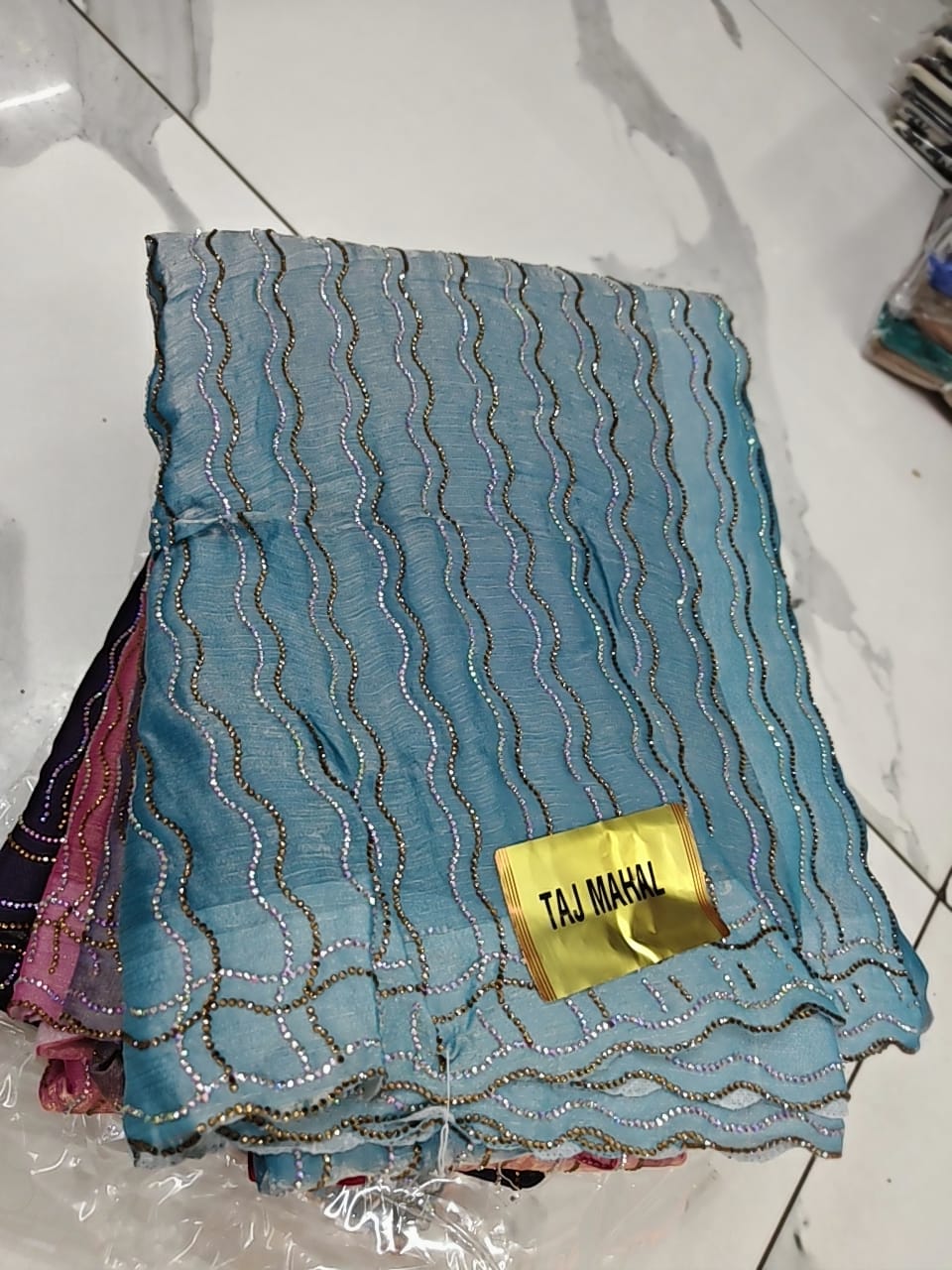 SJ066 STONE WORK  SPAY SILK SAREE