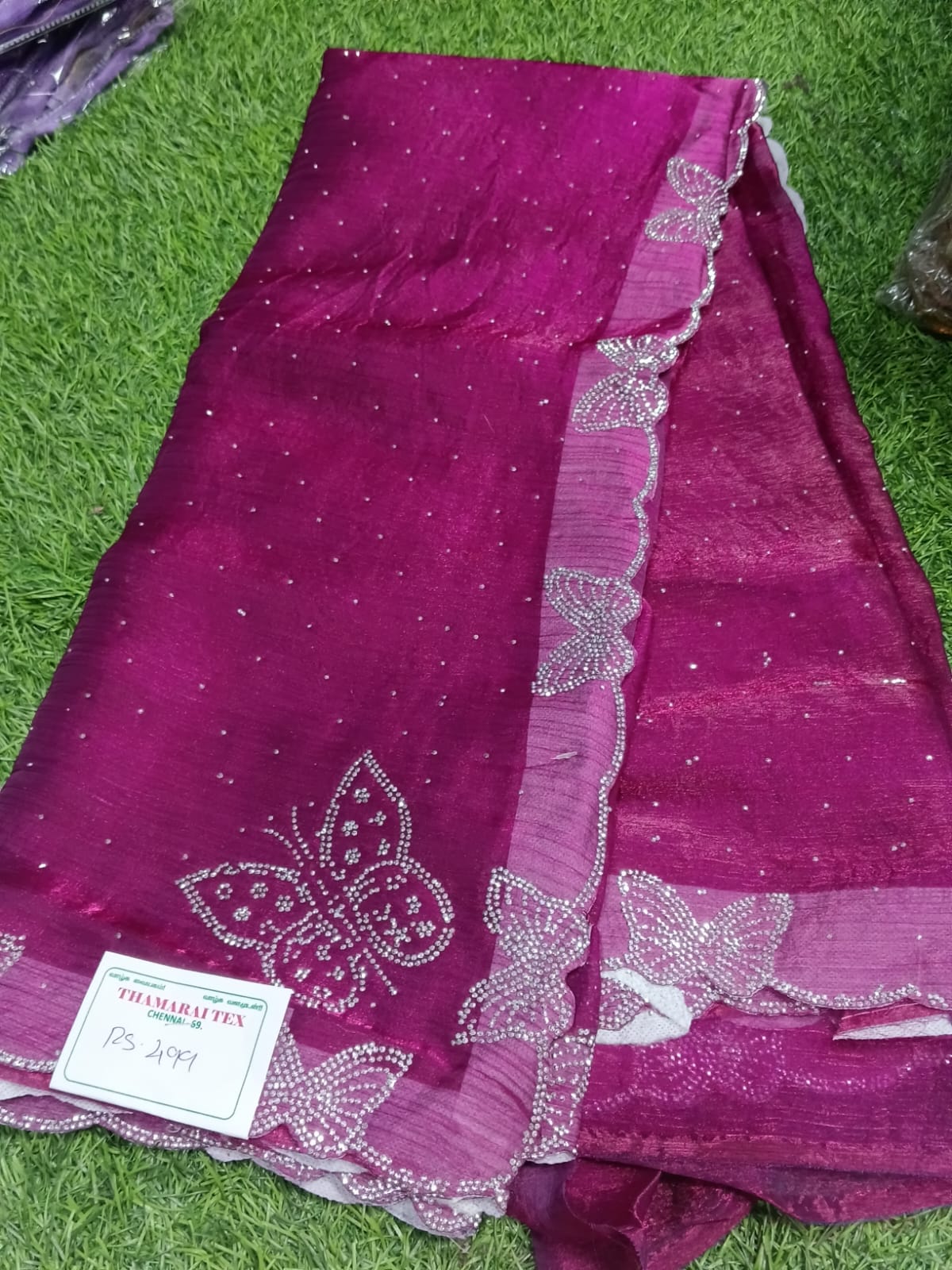 SJ086 BUTTERFLY AND HEART SAREE DESIGN