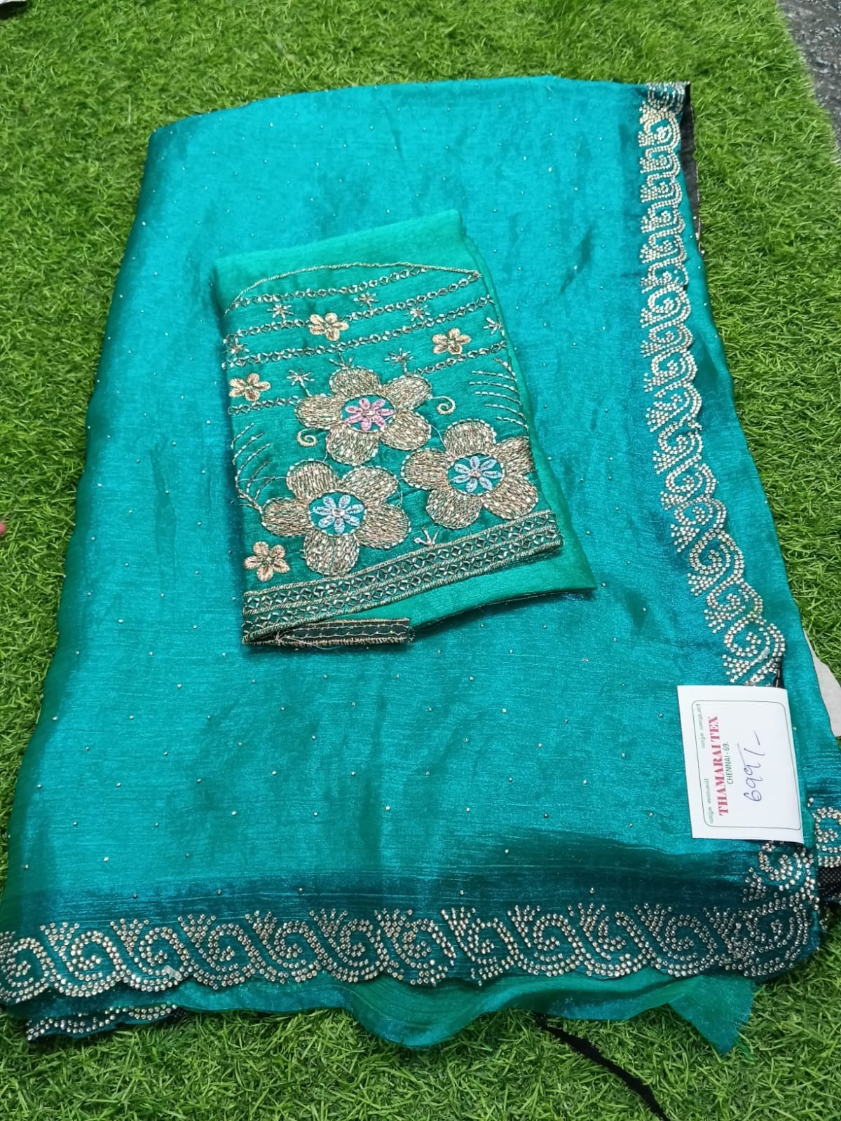 SJ107  SPACE SILK SAREE WITH BLOUSE