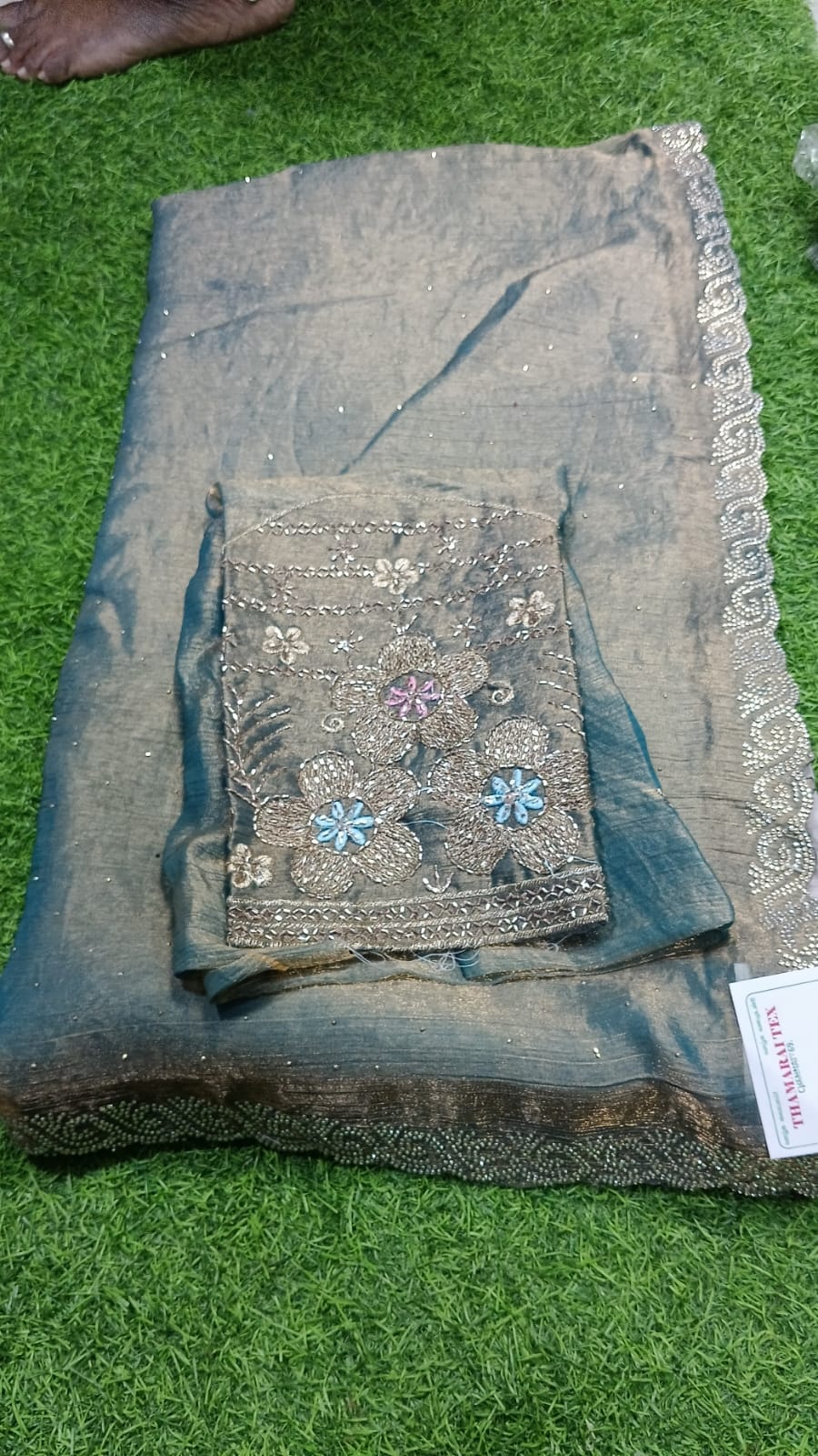 SJ107  SPACE SILK SAREE WITH BLOUSE
