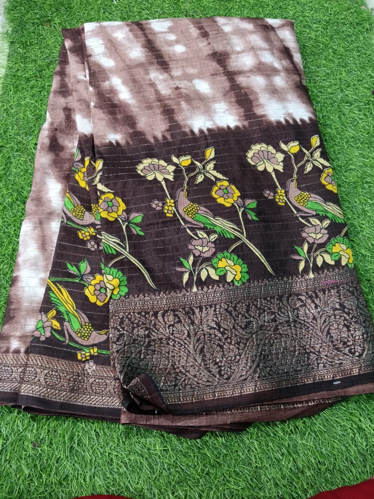 SJ108 SHIBORI PRINT BORDER SAREE