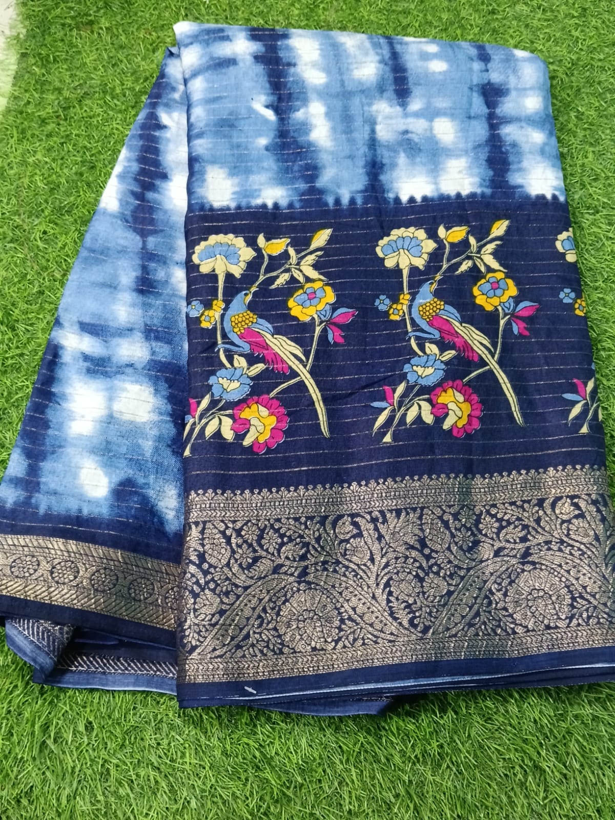 SJ108 SHIBORI PRINT BORDER SAREE