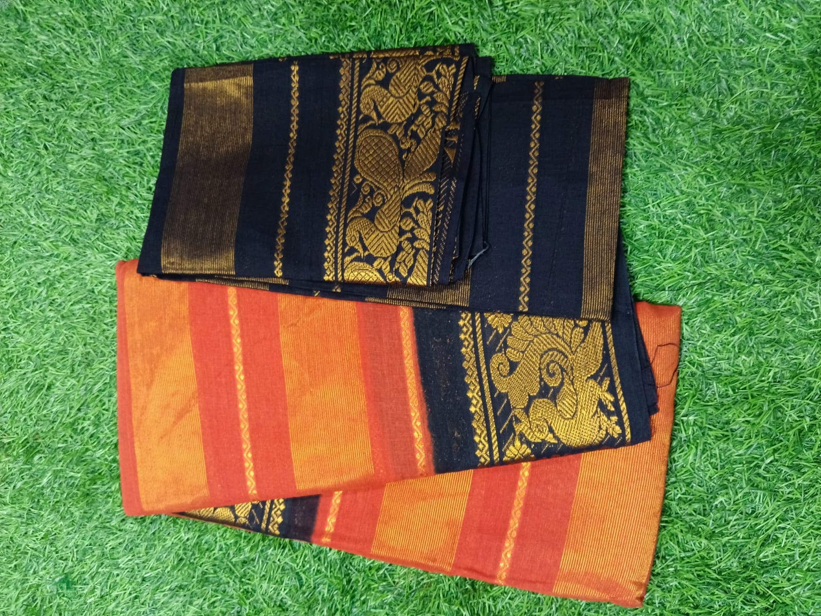 SJ116 COTTON SAREE BUT PATTU SAREE LOOK