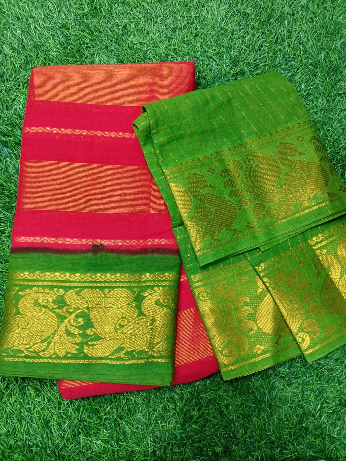 SJ116 COTTON SAREE BUT PATTU SAREE LOOK