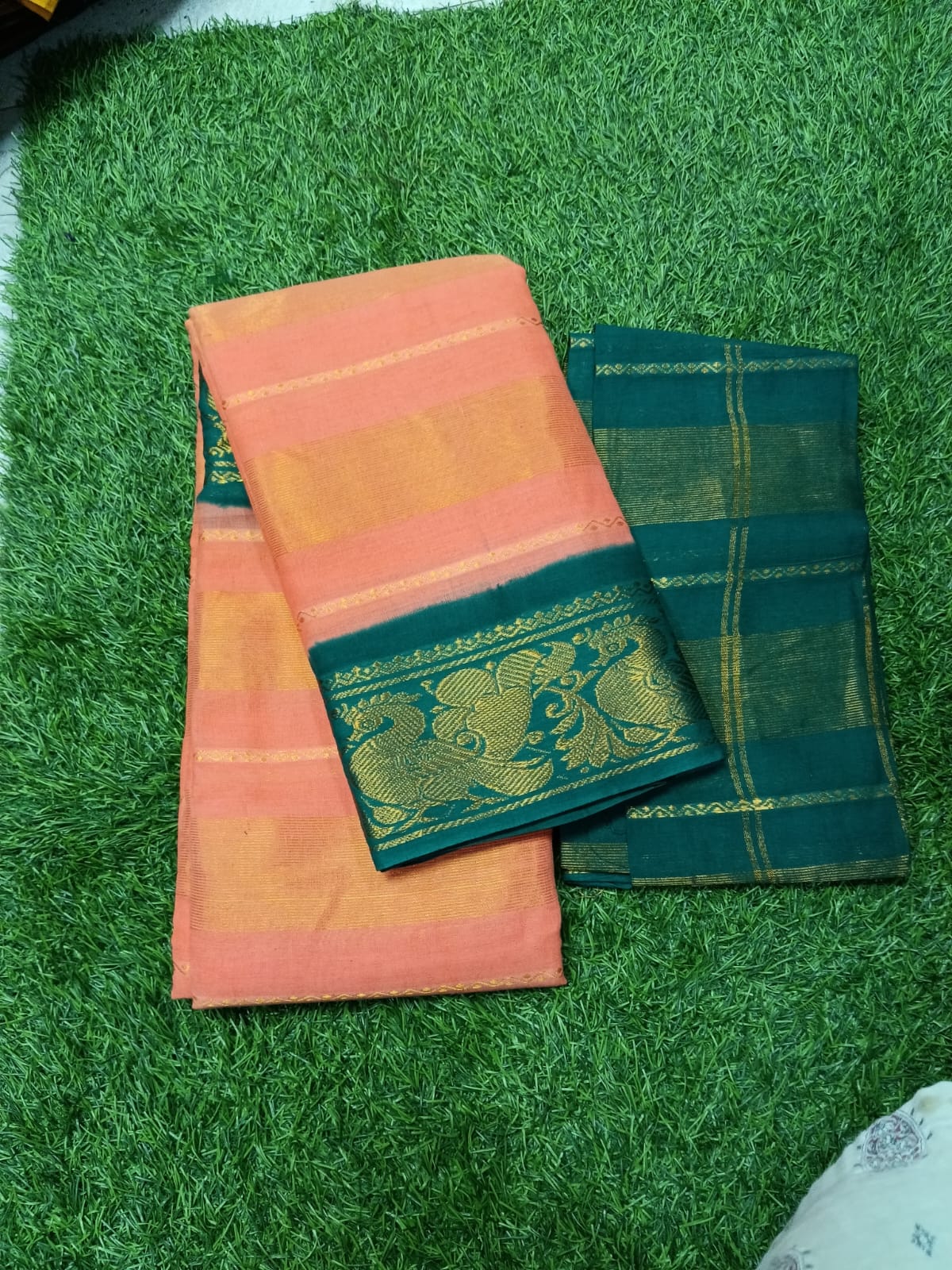 SJ116 COTTON SAREE BUT PATTU SAREE LOOK