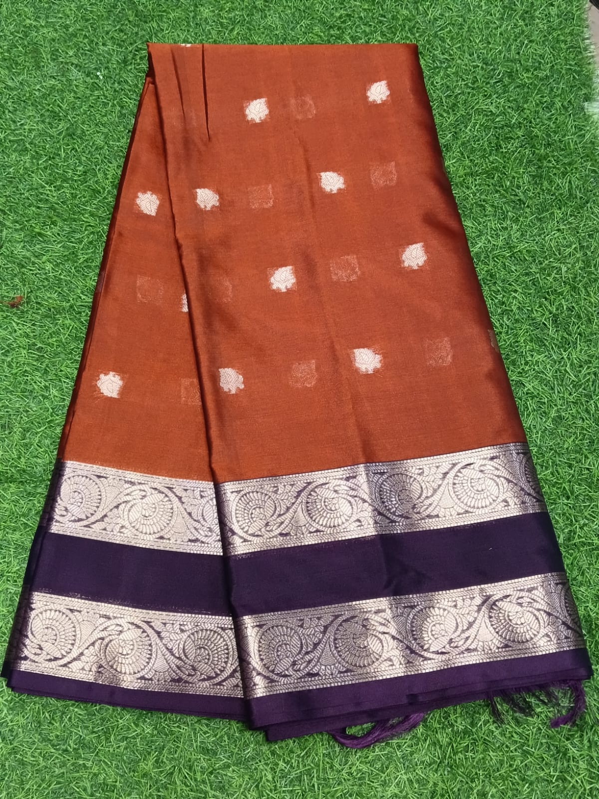 SJ124 RUST ORANGE RETTA PATTA BORDER