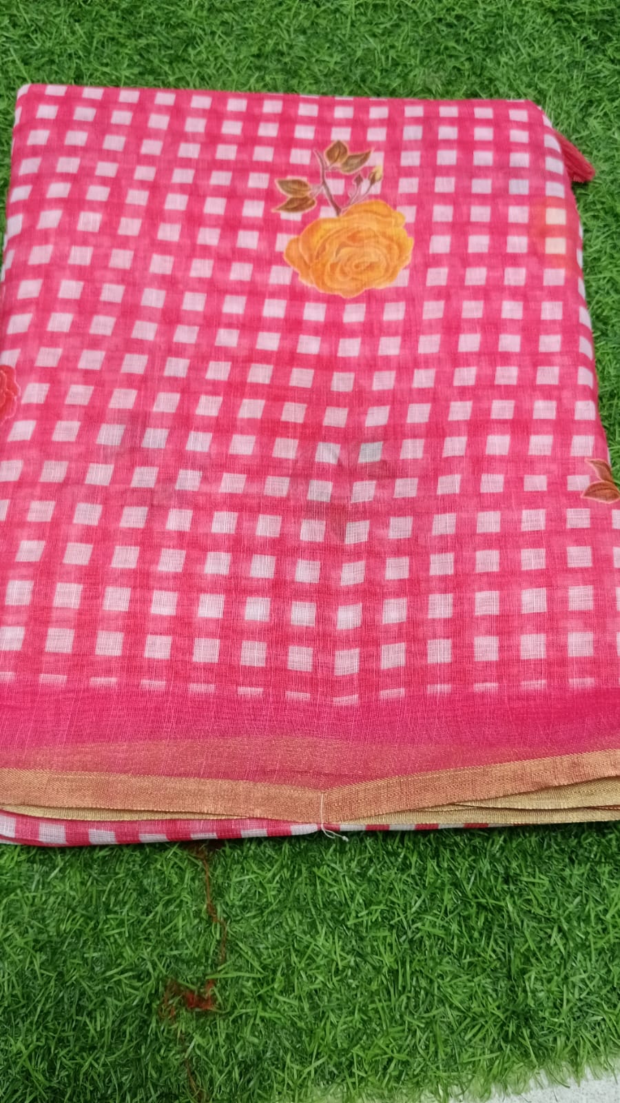 SJ 126 LENIN COTTON CHECKED SAREE