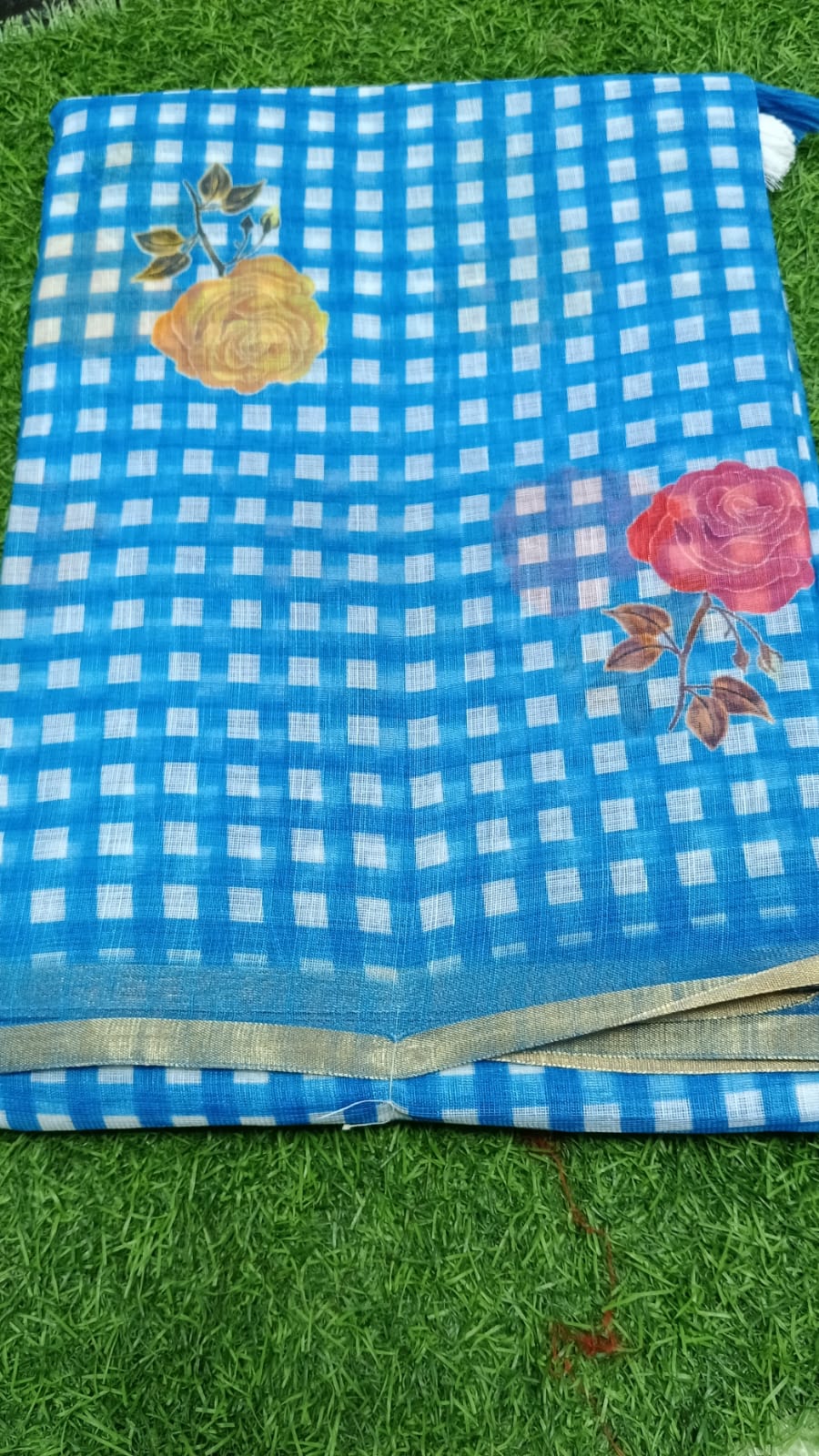 SJ 126 LENIN COTTON CHECKED SAREE