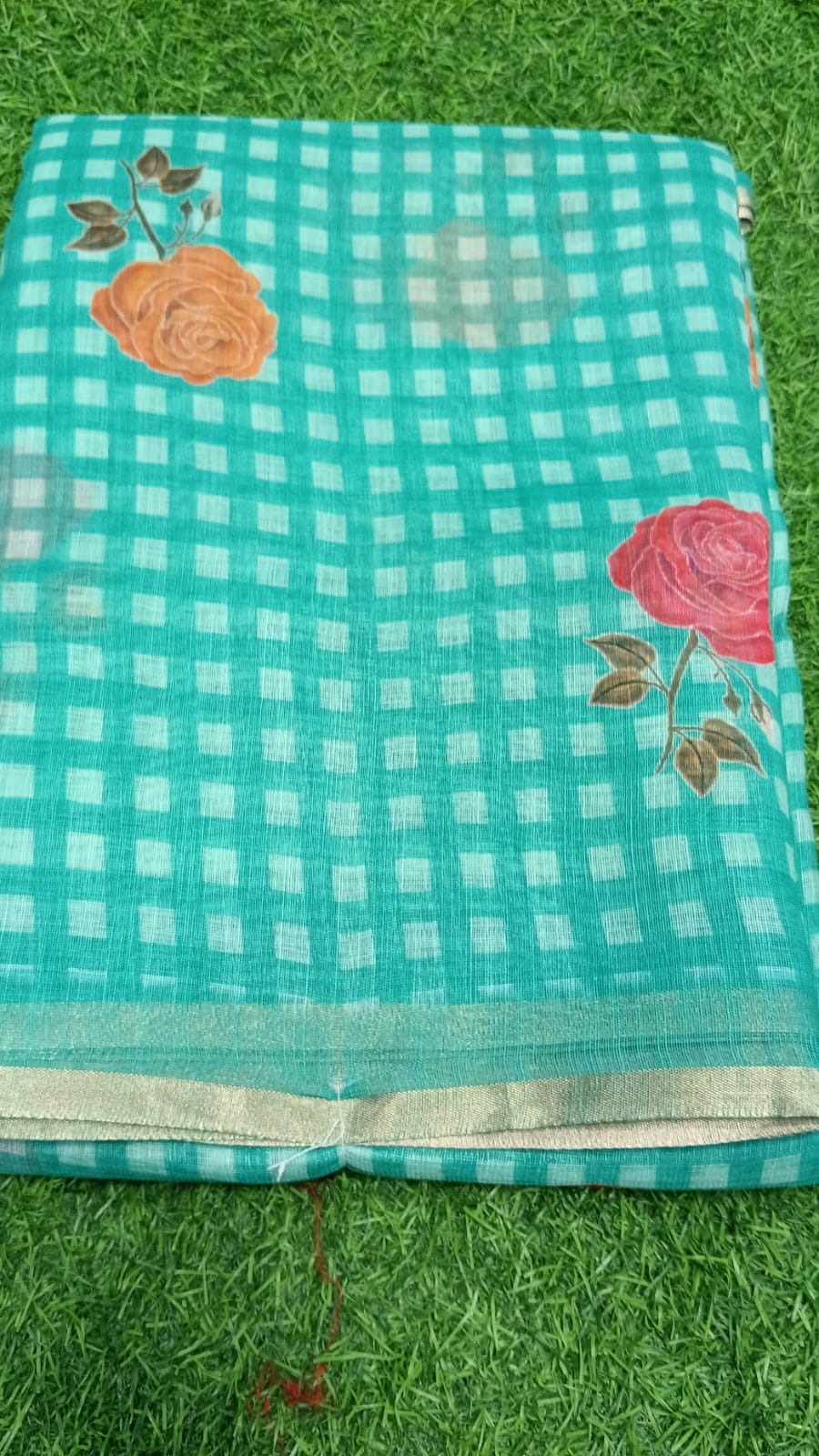 SJ 126 LENIN COTTON CHECKED SAREE