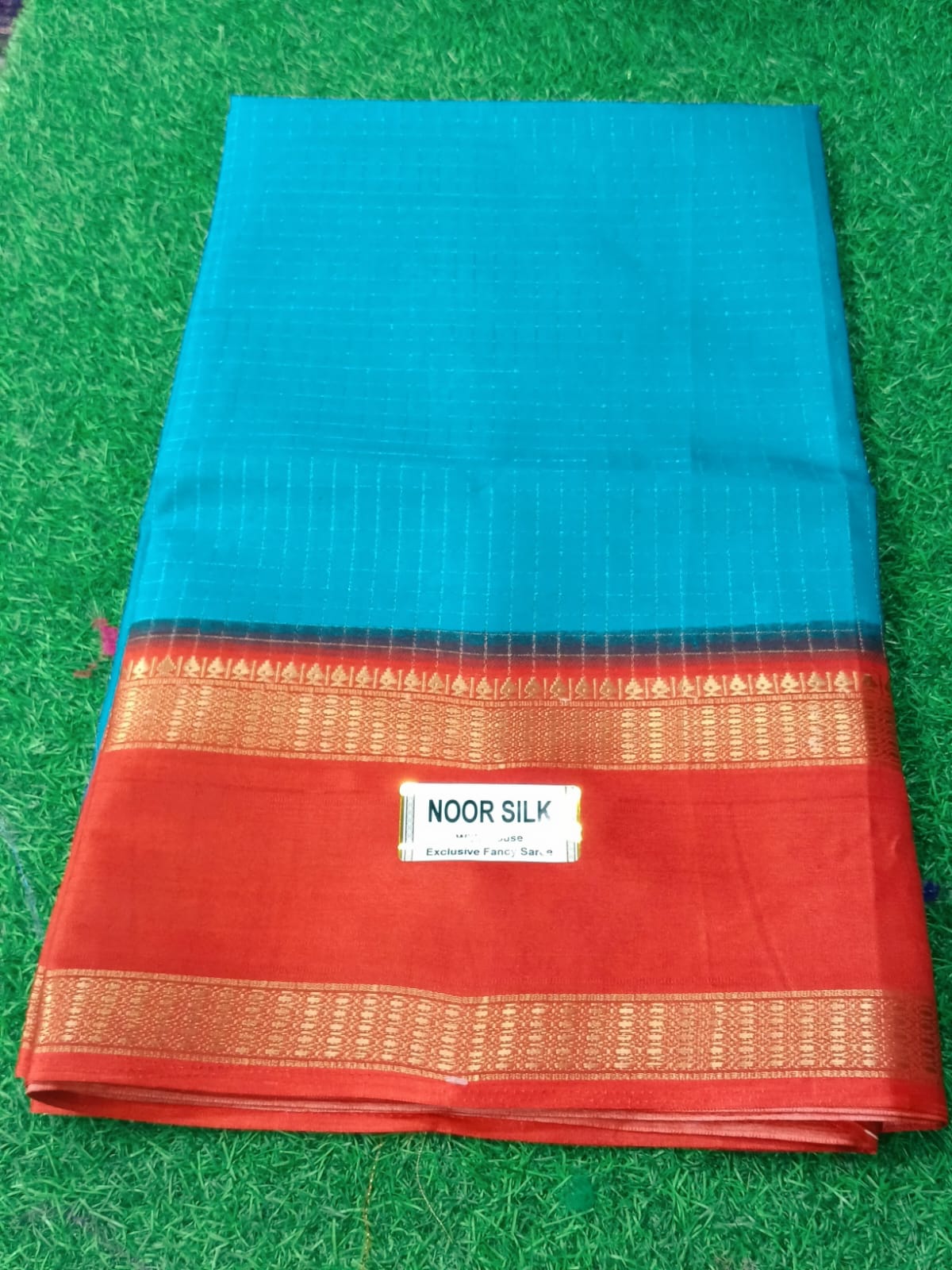 SJ130 DOLO SILK SAREE WITH CHECKED PATERN