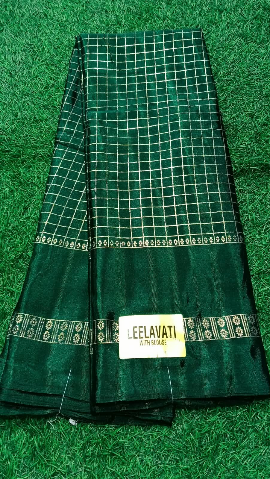 SJ135CHECKED PATTERN GRAP SILK SAREE WITH ZARI PATTERN