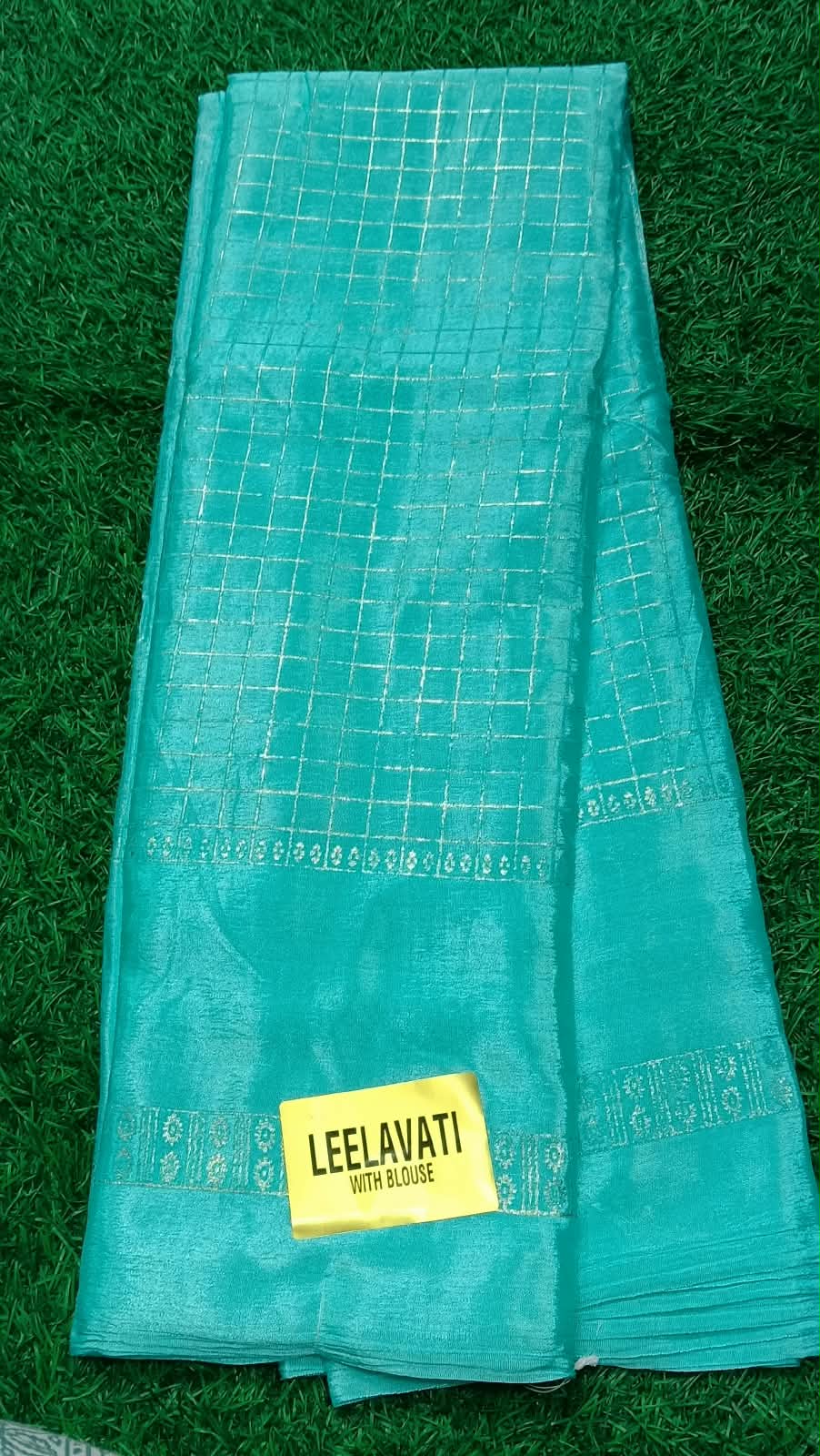SJ135CHECKED PATTERN GRAP SILK SAREE WITH ZARI PATTERN