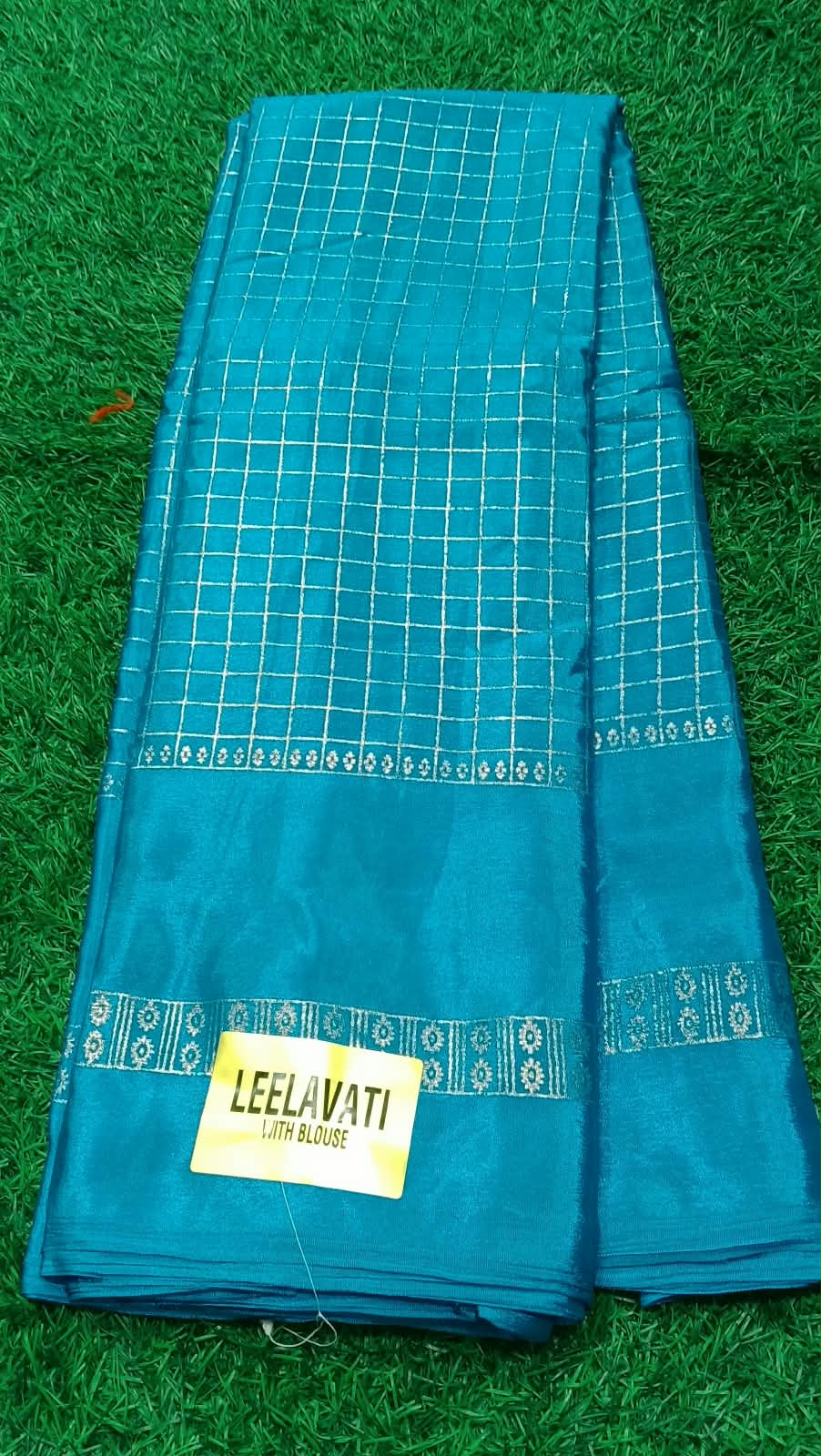 SJ135CHECKED PATTERN GRAP SILK SAREE WITH ZARI PATTERN