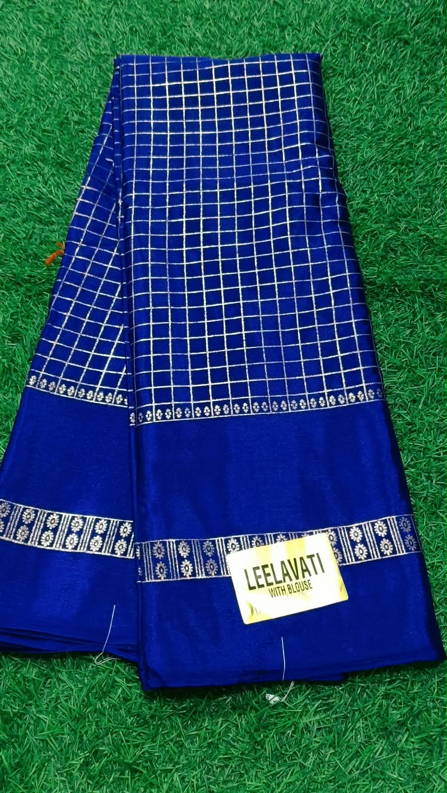SJ135CHECKED PATTERN GRAP SILK SAREE WITH ZARI PATTERN